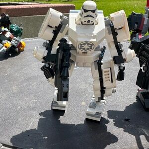 Lego White and Black Robot Figure